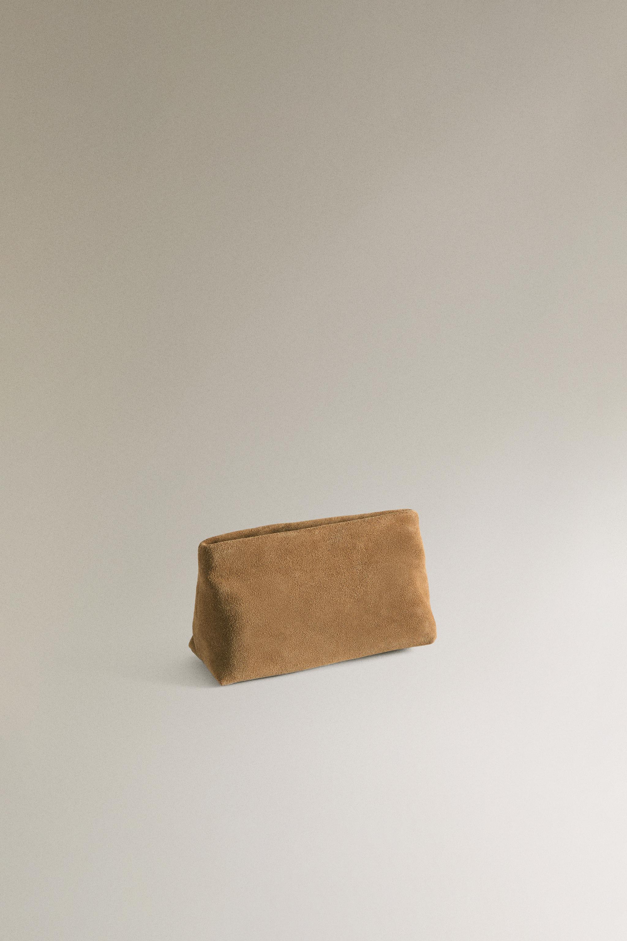 SMALL SPLIT SUEDE MAKEUP BAG